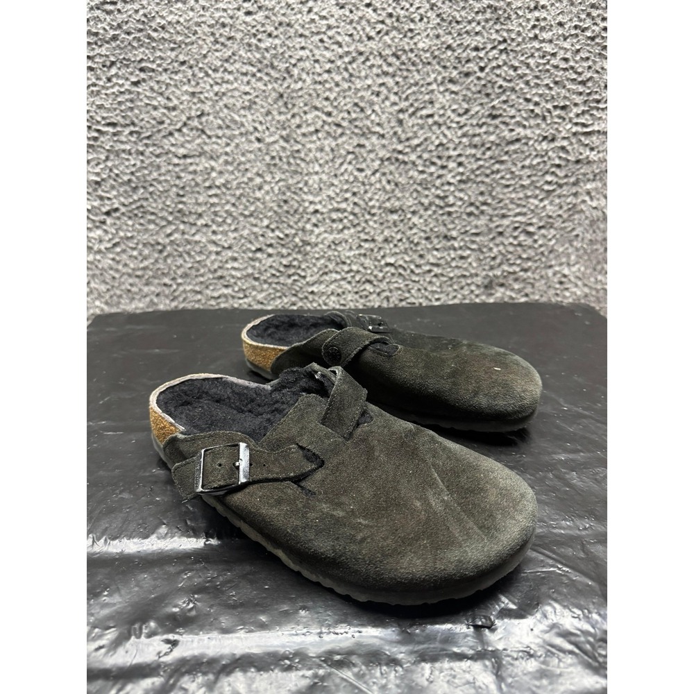 Birkenstock Boston Shearling Suede Leather Slip-On Clogs Black Unisex Size 40 EU